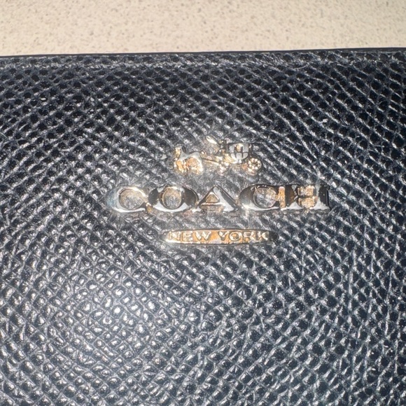 COACH Smooth Leather Slim Accordion Zip Wallet, Black - Picture 8 of 12